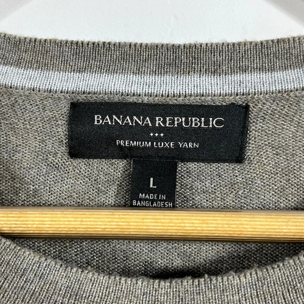 Banana Republic Old Money Silk Cashmere Crewneck Sweater Luxe Yarn Mens Large